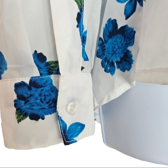 Calvin Klein floral blouse with pockets / Women's Small - Picture 5 of 8